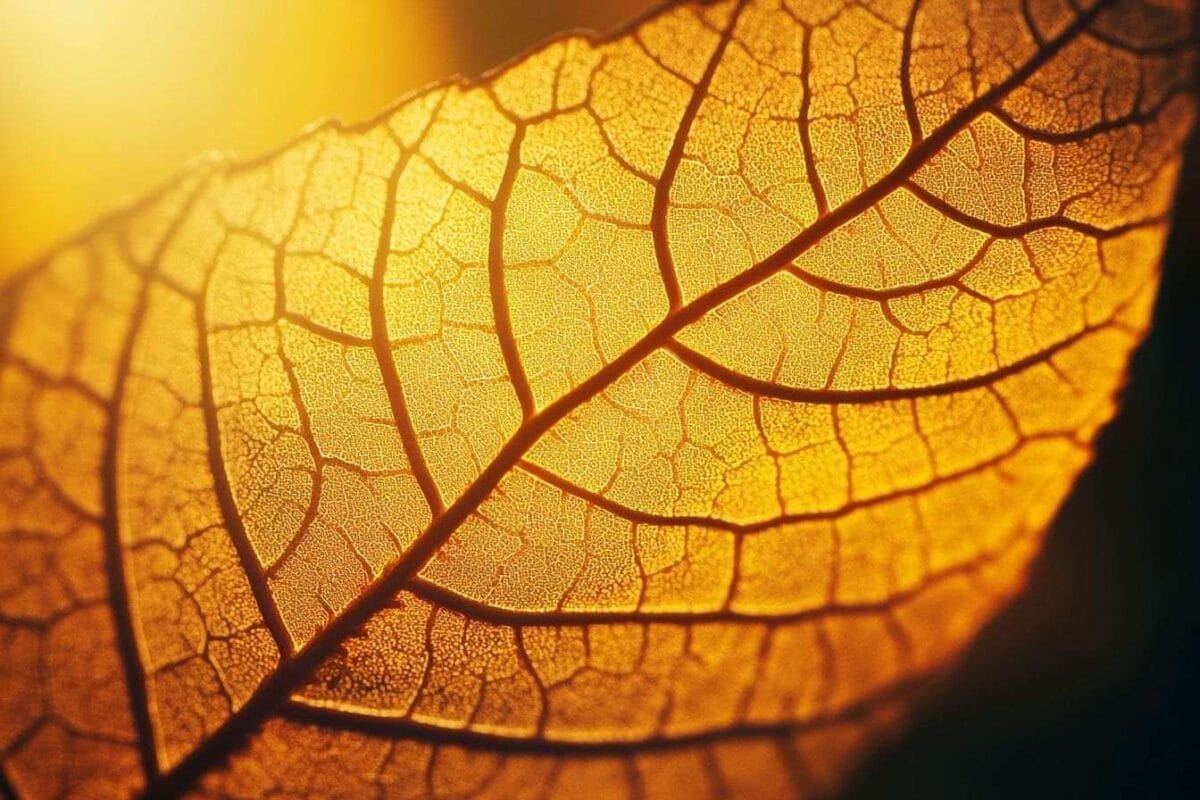 Gros plan d une feuille de plante jaune