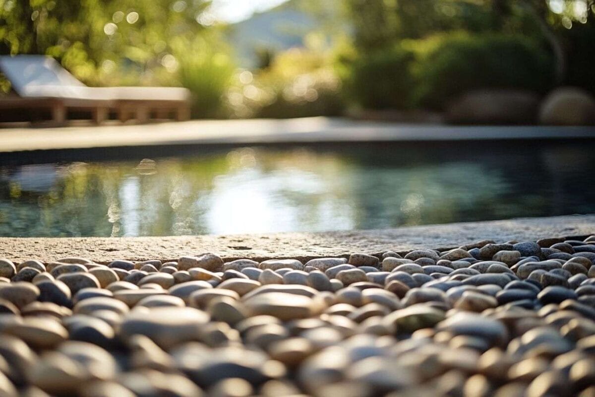 Vue large d une zone de piscine sereine