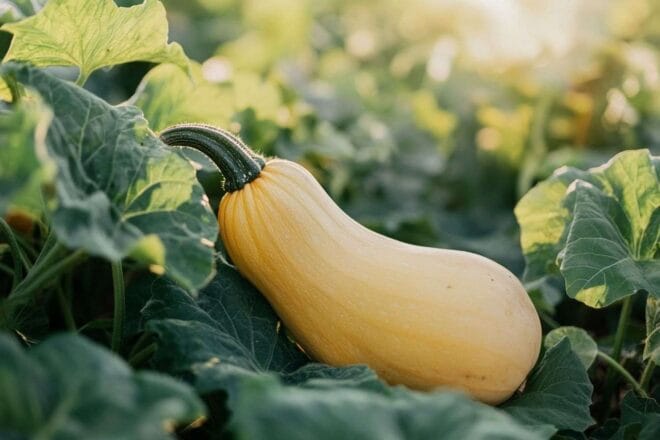 Gros plan d une courge butternut mûre