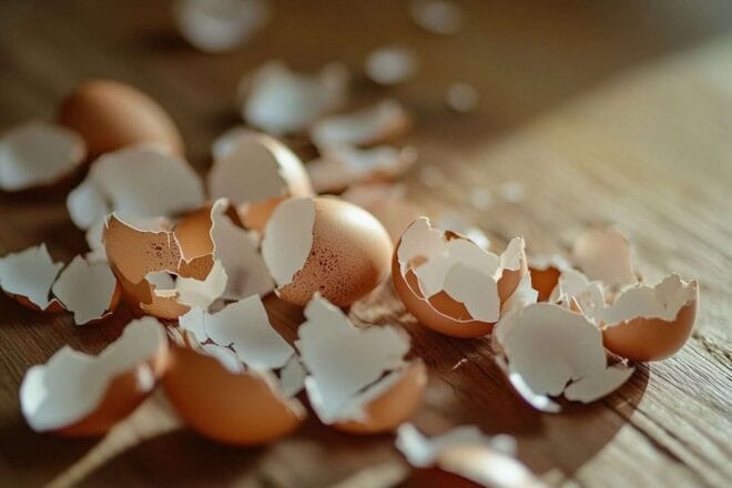 Gros plan sur des coquilles d œufs délicates