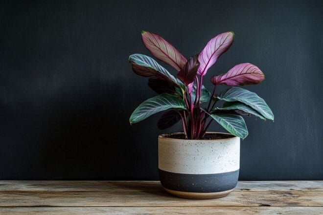 Pot élégant avec calathea
