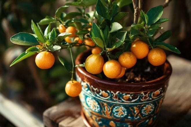 Arbre de calamondin en pot décoratif