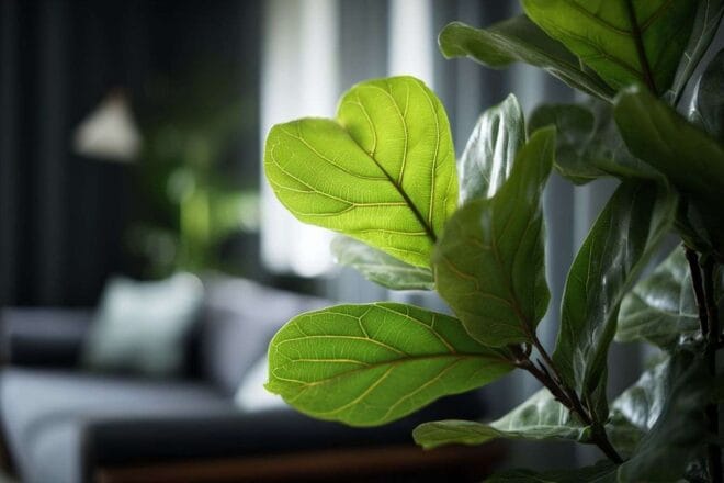 Plante ficus lyrata élégante dans un salon moderne